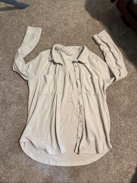Thread & Supply Tops - Thread & Supply Off-White Button Front Shirt Jacket